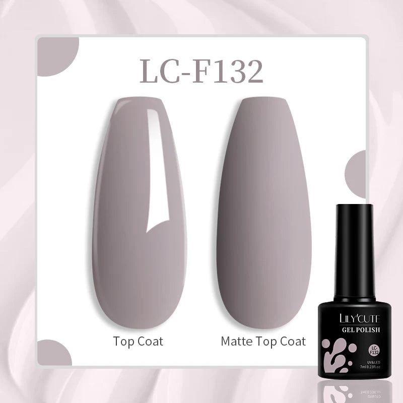 LILYCUTE 7ML Jelly Amber Gel Nail Polish - Semi Permanent UV Gel with Leopard Pattern Effect