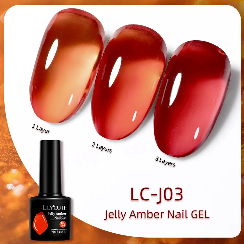 LILYCUTE 7ML Base and No-Wipe Top Coat - UV Gel Nail Polish Set