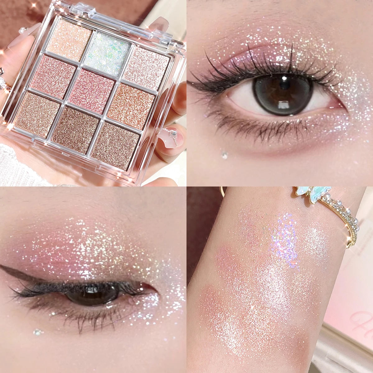 Pearlescent Fine Glitter Highlighter - Dazzling Smart Eyeshadow Palette Long-Lasting
