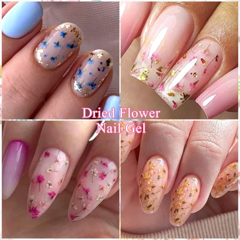 Mtssii Dried Flower Gel Nail Polish - Natural Flower Fairy Series 5ml Semi Permanent