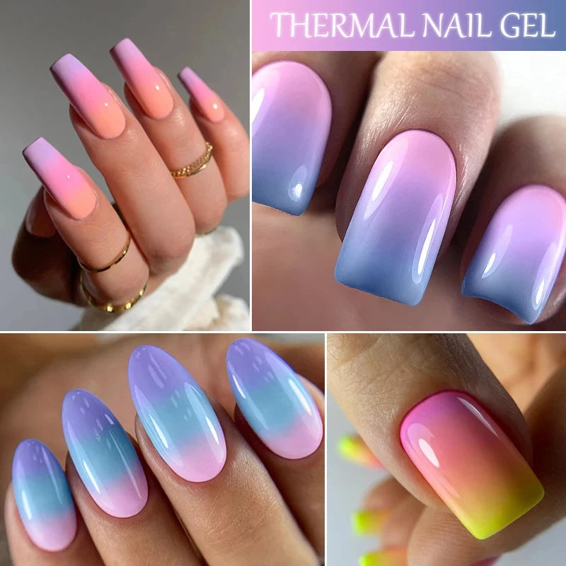 LILYCUTE 7ML Thermal Gel Nail Polish - Ultra-Thin Temperature Color Changing UV Gel