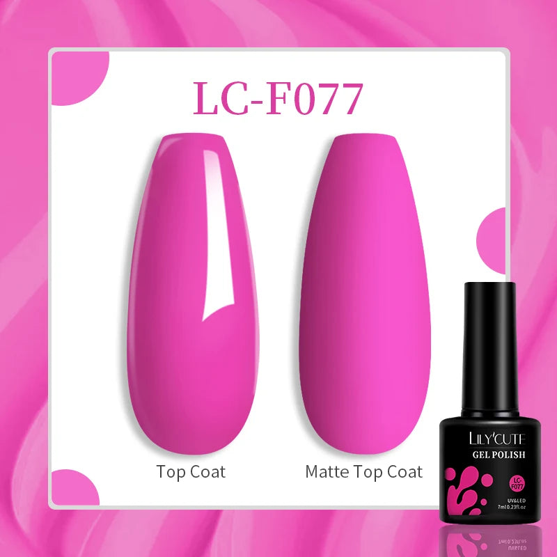 LILYCUTE 7ML Jelly Amber Gel Nail Polish - Semi Permanent UV Gel with Leopard Pattern Effect