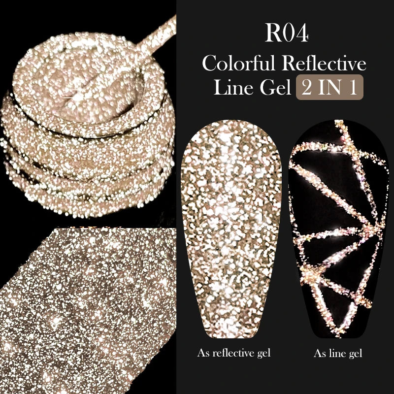 LILYCUTE 5ML Metallic Painting Liner Gel - Super Bright Gold Silver Mirror Drawing Gel