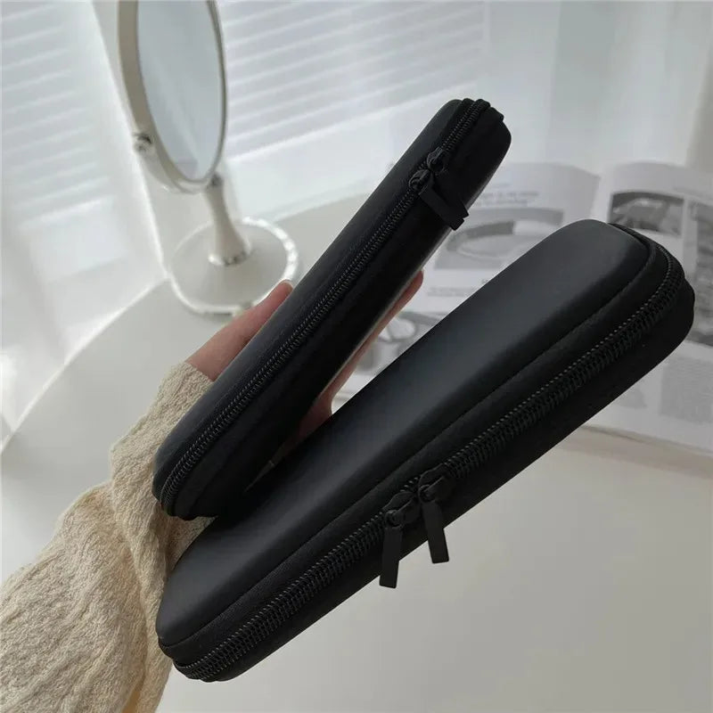 Waterproof Black Makeup Brush Case - Double Zipper Travel Holder