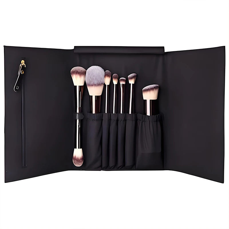 HOURGLASS Vegan Brush Travel Set - 7 Piece Eye and Face Brush Set with Bag