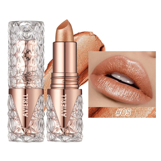 Quicksand Gold Glitter Lipstick - Moisturizing Long-Lasting Waterproof Lip Color