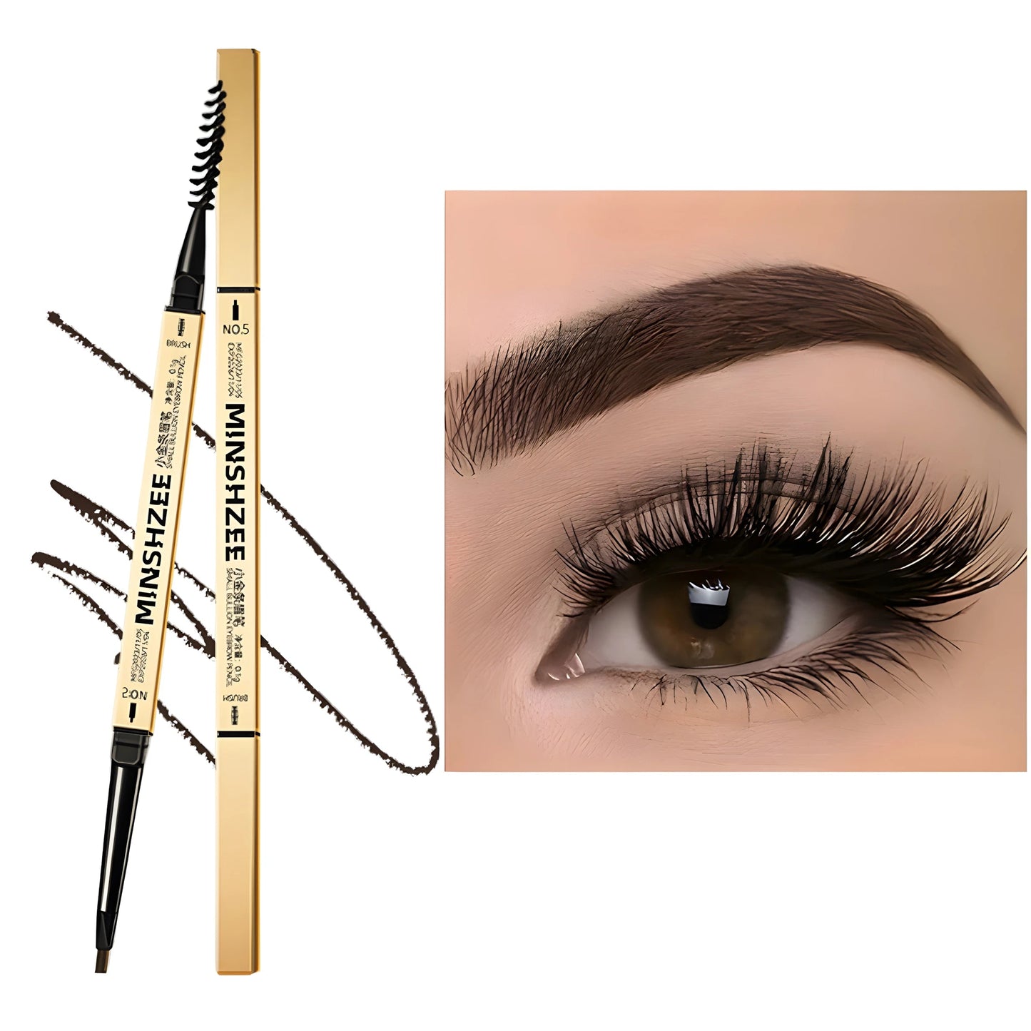 Waterproof Matte Eyebrow Pen - Double Head Lasting Brown Non-Smudged with Brush