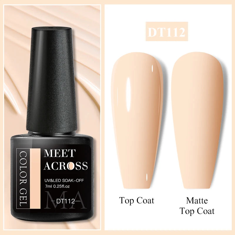 MEET ACROSS 7ml Wine Red Gel Nail Polish - Long-Lasting French Style Gel Varnish