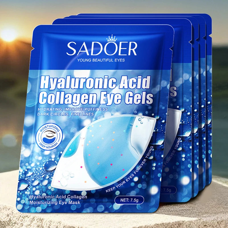 SADOER 24K Gold Crystal Collagen Eye Mask - Anti Dark Circles Removal Eyes Bags Moisturizing