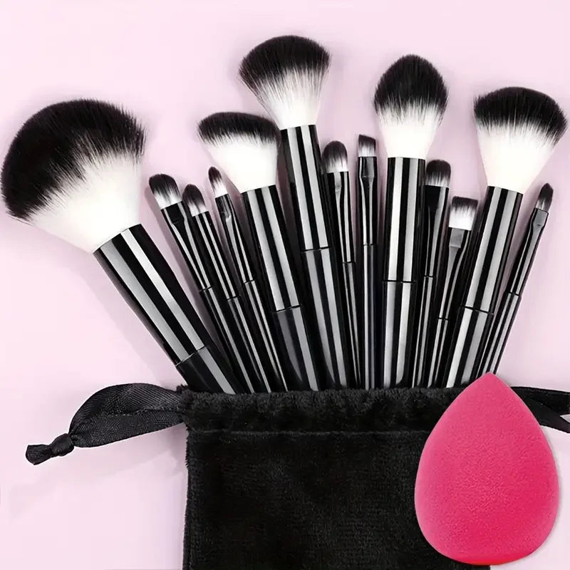 13 Piece Makeup Brush Set - Soft Fluffy Eye Shadow Foundation Blush Highlighter Collection