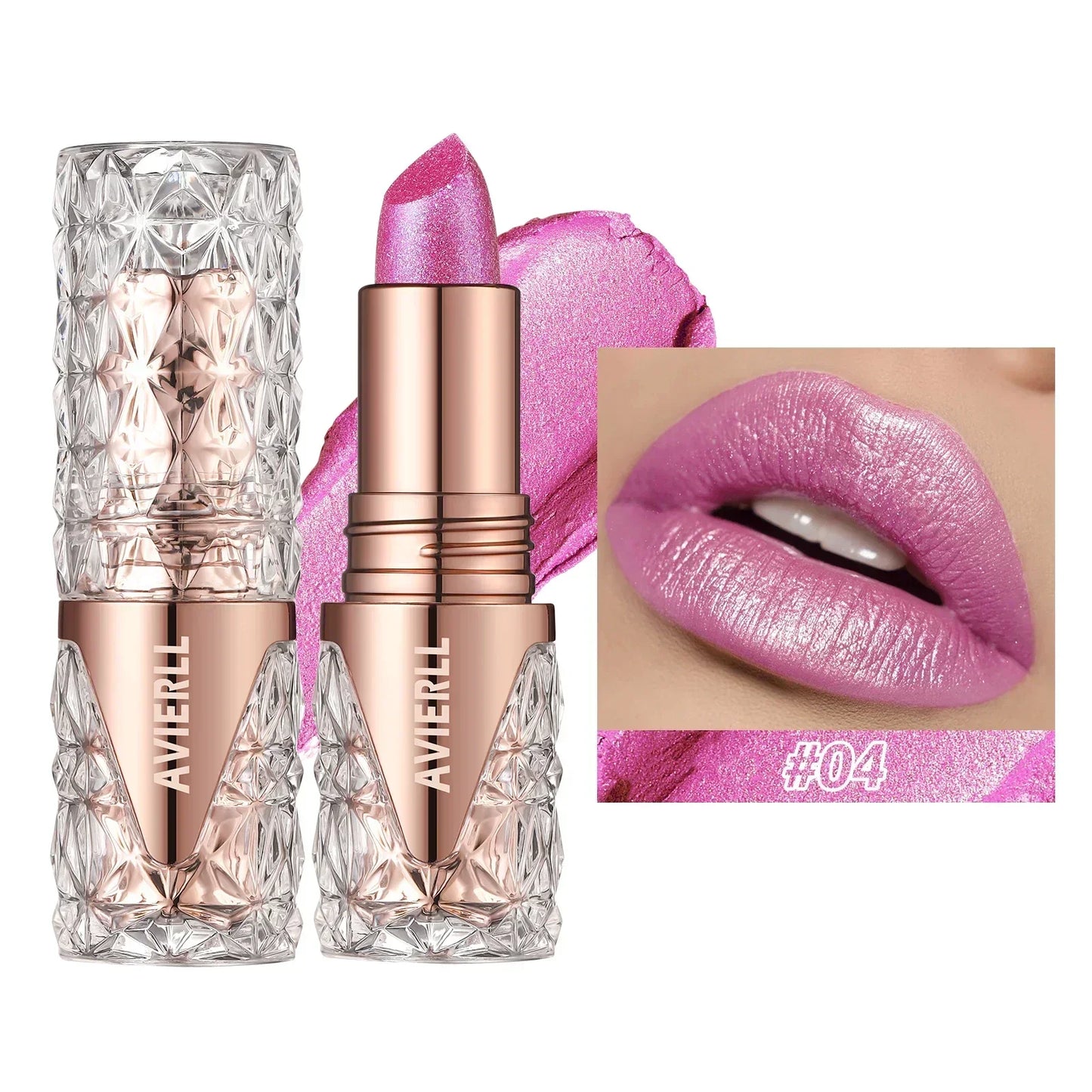 Quicksand Gold Glitter Lipstick - Moisturizing Long-Lasting Waterproof Lip Color