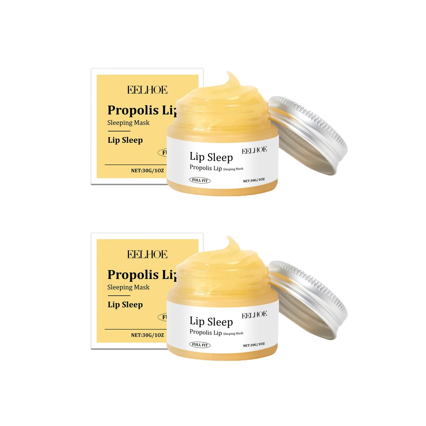 Propolis Lip Sleeping Mask - Exfoliating Moisturizing Overnight Treatment for Dry Chapped Lips