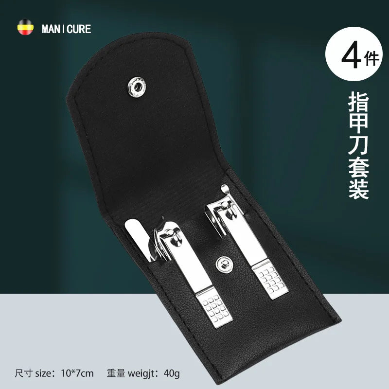 Home Nail Clipper Set - 19 Piece Large Size Dead Skin Pliers Eyebrow Clipper with Leather Sleeve