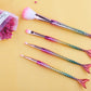 4pcs Gradient Mermaid Makeup Brushes Kit - Foundation Eyebrow Eyeliner Cosmetic Set