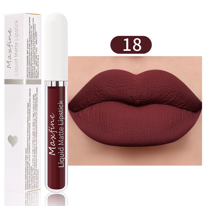Matte Liquid Lipstick - Waterproof Velvet Lip Glaze Long-Lasting Moisturizing