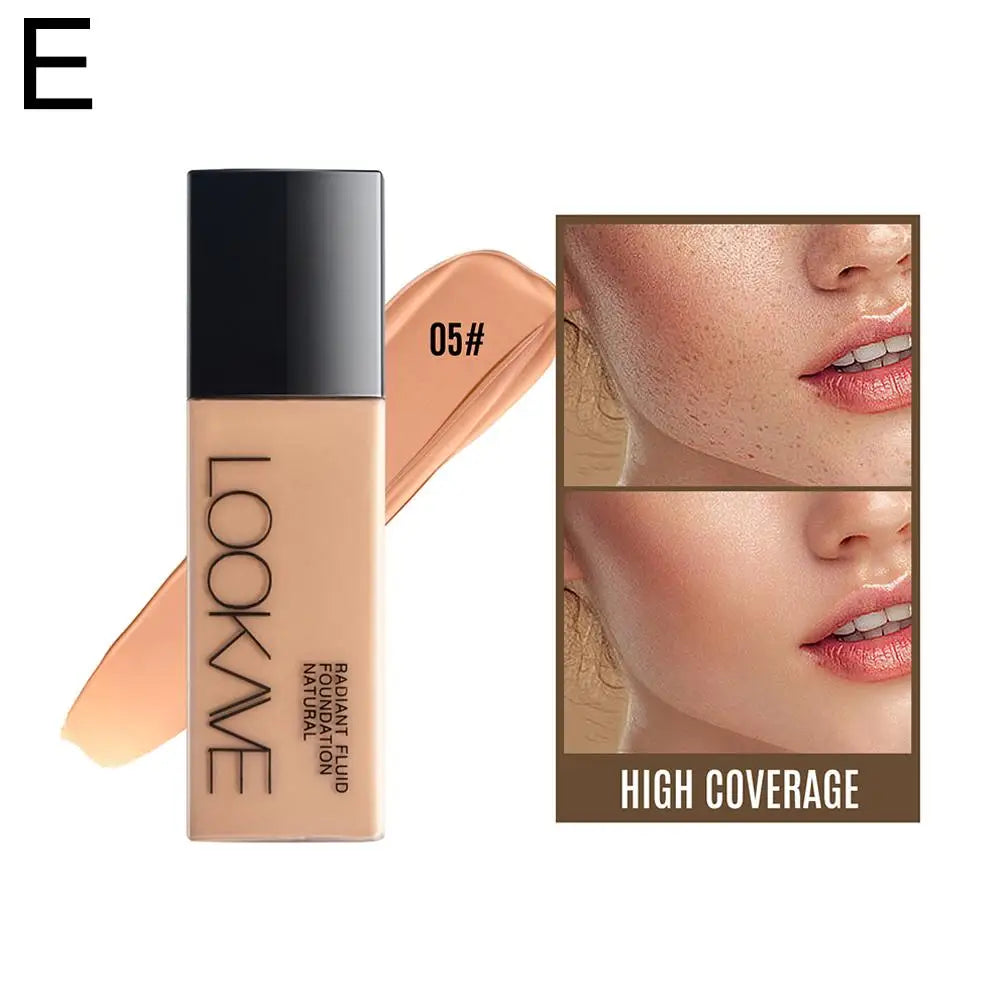 LOOKAVE Liquid Foundation - Long Lasting Full Coverage Natural Matte Moisturizing